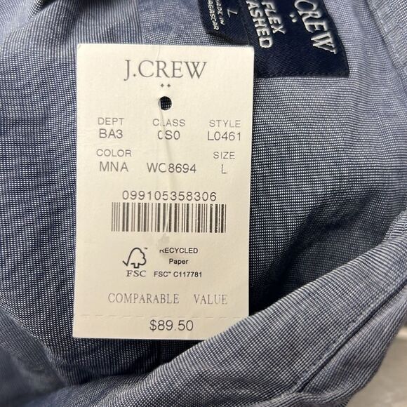 J. Crew Factory L0461 Classic flex casual shirt size L NWT - Picture 6 of 10